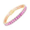 16CTW Princess Cut Pink Sapphire Tennis Bracelet