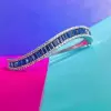 Baguette Cut Invisible Set Blue Sapphire Wave Bangle
