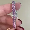 12CTW Oval Cut Pink Sapphire Tennis Bracelet