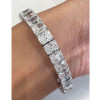 56ctw Radiant Cut White Sapphire Unisex Bracelet