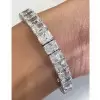 56ctw Radiant Cut White Sapphire Unisex Bracelet