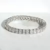 56ctw Radiant Cut White Sapphire Unisex Bracelet