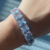 56ctw Radiant Cut White Sapphire Unisex Bracelet