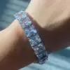 56ctw Radiant Cut White Sapphire Unisex Bracelet