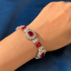 39ctw White Sapphire and Ruby Vintage Bracelet