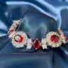 39ctw White Sapphire and Ruby Vintage Bracelet