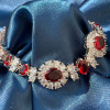39ctw White Sapphire and Ruby Vintage Bracelet