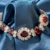 39ctw White Sapphire and Ruby Vintage Bracelet