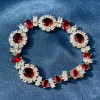 39ctw White Sapphire and Ruby Vintage Bracelet