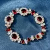 39ctw White Sapphire and Ruby Vintage Bracelet
