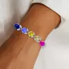 75ctw Multi-color Sapphire Statement Bracelet