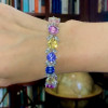 75ctw Multi-color Sapphire Statement Bracelet