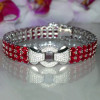33ctw Ruby Three Row Bracelet