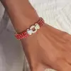 33ctw Ruby Three Row Bracelet