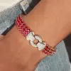 33ctw Ruby Three Row Bracelet