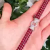 33ctw Ruby Three Row Bracelet