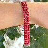 33ctw Ruby Three Row Bracelet