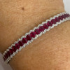 12.5ctw Oval Cut Ruby Bangle Bracelet