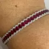 12.5ctw Oval Cut Ruby Bangle Bracelet