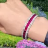 Vintage 27ctw Emerald Cut Ruby Bracelet