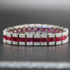 Vintage 27ctw Emerald Cut Ruby Bracelet