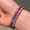 Vintage 27ctw Emerald Cut Ruby Bracelet