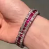 Vintage 27ctw Emerald Cut Ruby Bracelet