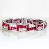 Art-Deco 18ctw White Sapphire and Ruby Bracelet