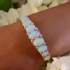 Victorian Style Oval Cut Opal Bangle Braclet