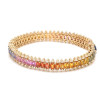 Emerald Cut Rainbow Color Sapphire Tennis Bracelet