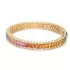 Emerald Cut Rainbow Color Sapphire Tennis Bracelet