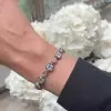 22ctw Cushion Cut Button Back Bracelet