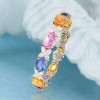 30ctw Oval Cut Multi-Color Sapphire Statement Bracelet