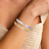 Bezal-Set Round Cut White Sapphire Statement Bracelet