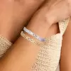 Bezal-Set Round Cut White Sapphire Statement Bracelet