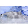 Bezal-Set Round Cut White Sapphire Statement Bracelet