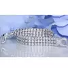 Bezal-Set Round Cut White Sapphire Statement Bracelet