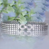 Bezal-Set Round Cut White Sapphire Statement Bracelet