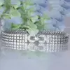Bezal-Set Round Cut White Sapphire Statement Bracelet