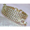 Bezal-Set Round Cut White Sapphire Statement Bracelet
