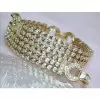 Bezal-Set Round Cut White Sapphire Statement Bracelet