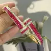 8.5ctw Princess Cut Ruby Bypass Bangle