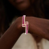 8.5ctw Princess Cut Ruby Bypass Bangle