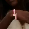 8.5ctw Princess Cut Ruby Bypass Bangle