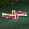8.5ctw Princess Cut Ruby Bypass Bangle