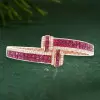 8.5ctw Princess Cut Ruby Bypass Bangle