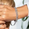 16ctw Pear Cut White Sapphire Floral Bracelet