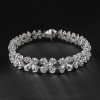 16ctw Pear Cut White Sapphire Floral Bracelet