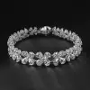 16ctw Pear Cut White Sapphire Floral Bracelet