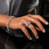 7ctw Pear Cut Gradient Width Eternity Ring
